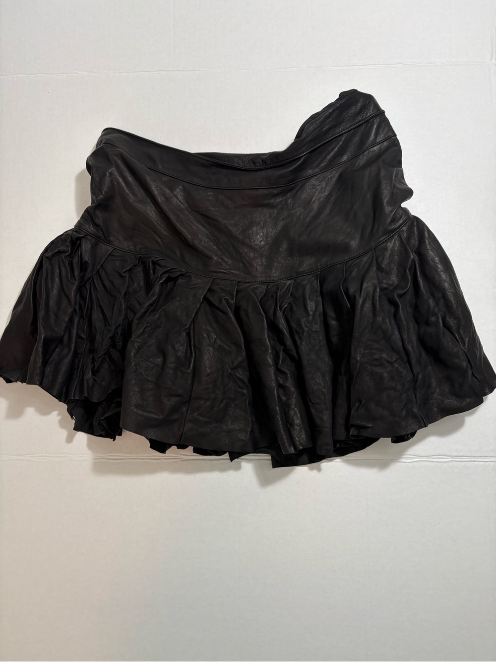 AllSaints Hitch Leather Mini Skirt • Black Mini Skirt - Picture 2 of 13